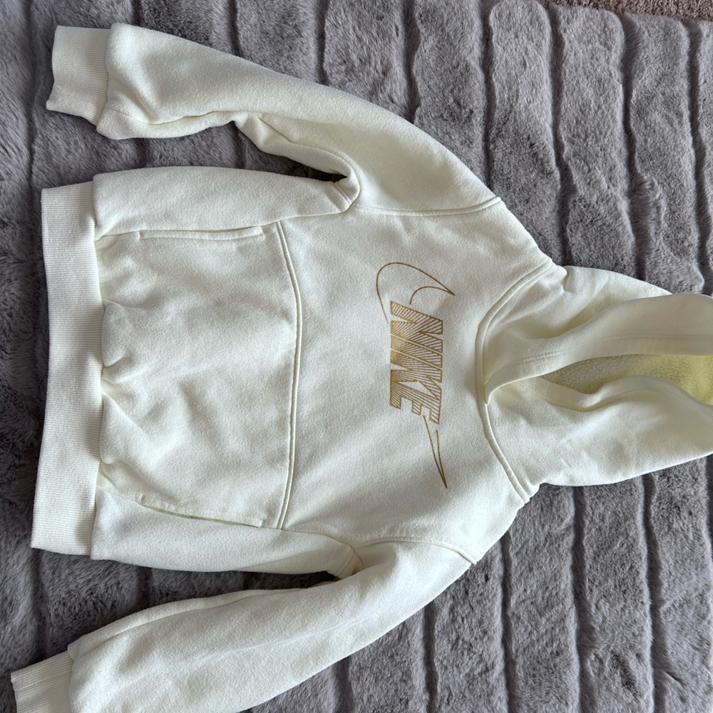 Nike Off-White/ Cream Fleece-Lined Pullover Hoodie